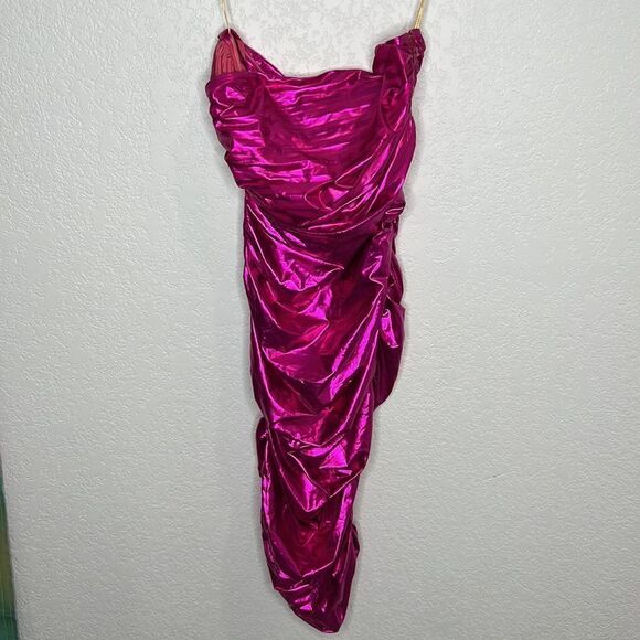 REVOLVE Metallic Pink Midi Dress - Picture 2 of 16